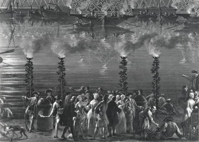 Arte Fotografica — Lacroix Charles François - sec. XVIII - Folla sulla banchina nel porto di Civitavecchia — particolare